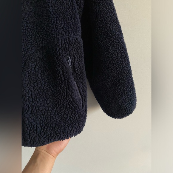 QILO Sherpa Jacket, Navy Blue with Zippable Pockets - Picture 4 of 5